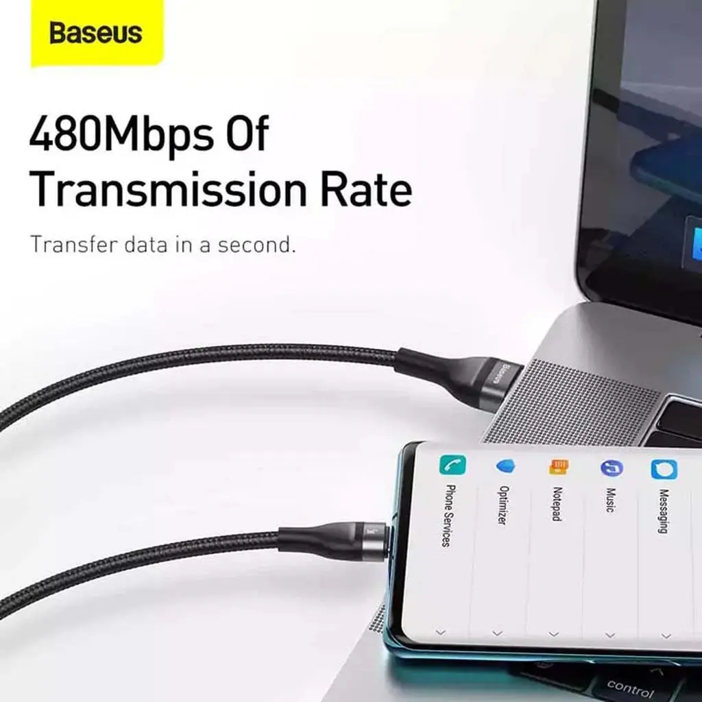 کابل تبدیل USB به USB-C / microUSB / لایتنینگ باسئوس مدل ONE-FOR-THREE 100Wطول 1.2 متر - تصویر 2