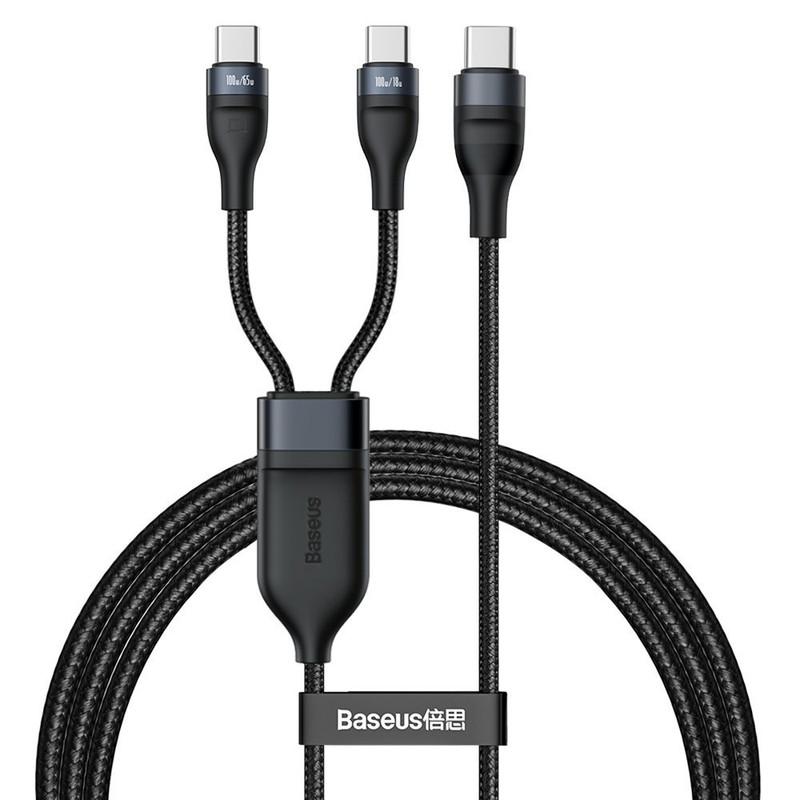 کابل 1 به 2 USB-C باسئوس مدل ONE FOR TWO طول 1.5 متر - تصویر 1