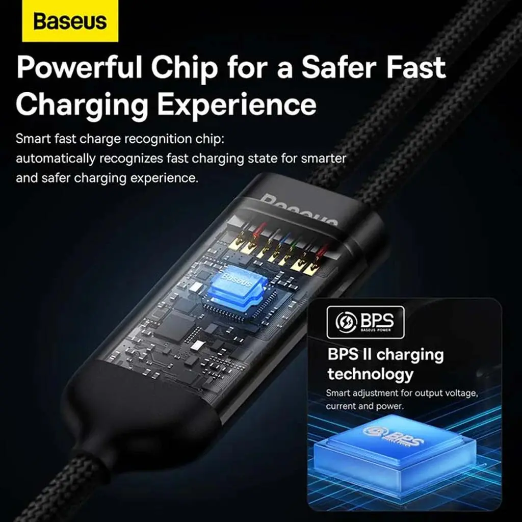 کابل 1 به 2 USB-C باسئوس مدل ONE FOR TWO طول 1.5 متر - تصویر 3