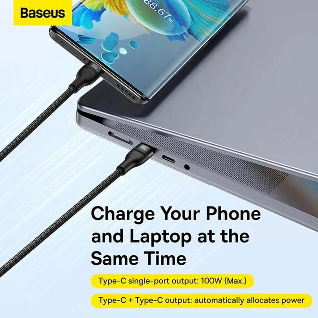کابل 1 به 2 USB-C باسئوس مدل ONE FOR TWO طول 1.5 متر - تصویر 7