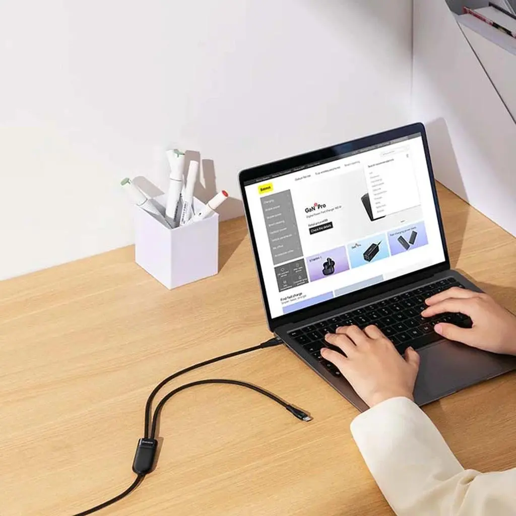 کابل 1 به 2 USB-C باسئوس مدل ONE FOR TWO طول 1.5 متر - تصویر 11