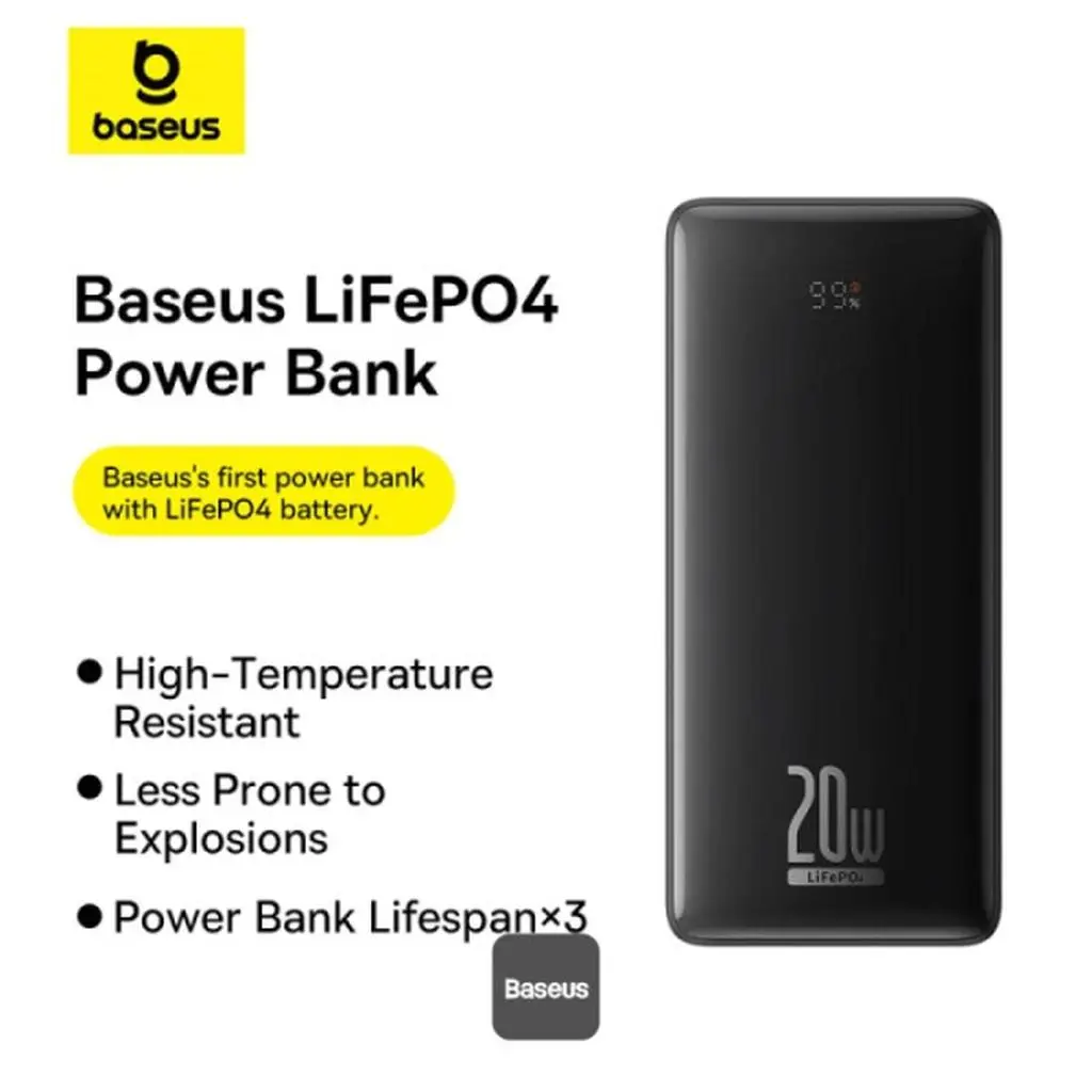 پاوربانک باسئوس مدل LiFePO4 ظرفیت 18400 میلی آمپر ساعت - تصویر 8