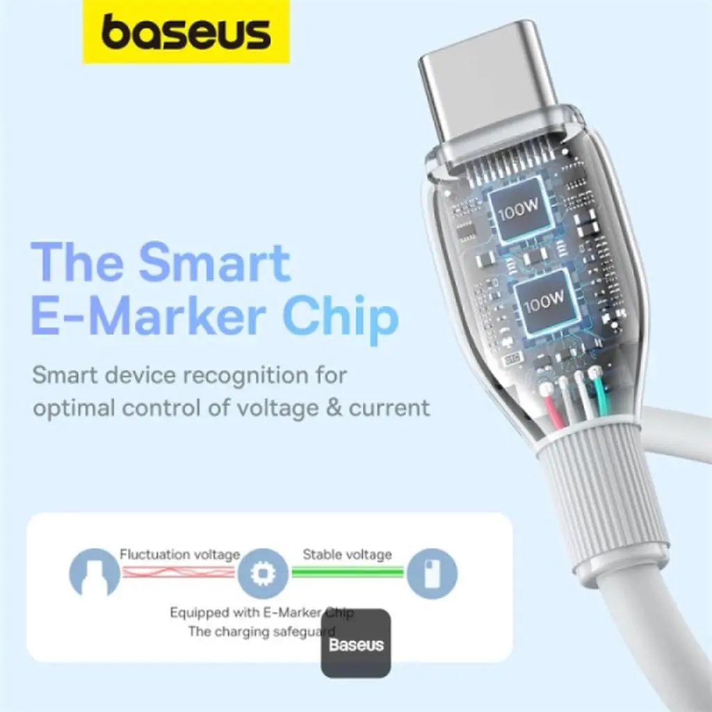 کابل تبدیل USB-C به USB-C باسئوس مدل CATYS-100W طول 1 متر - تصویر 7