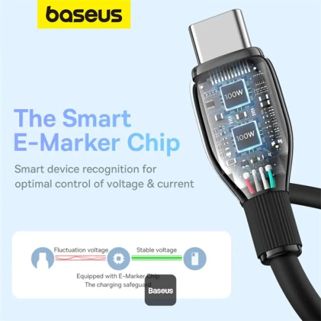 کابل تبدیل USB-C به USB-C باسئوس مدل CATYS-100W طول 1 متر - تصویر 13