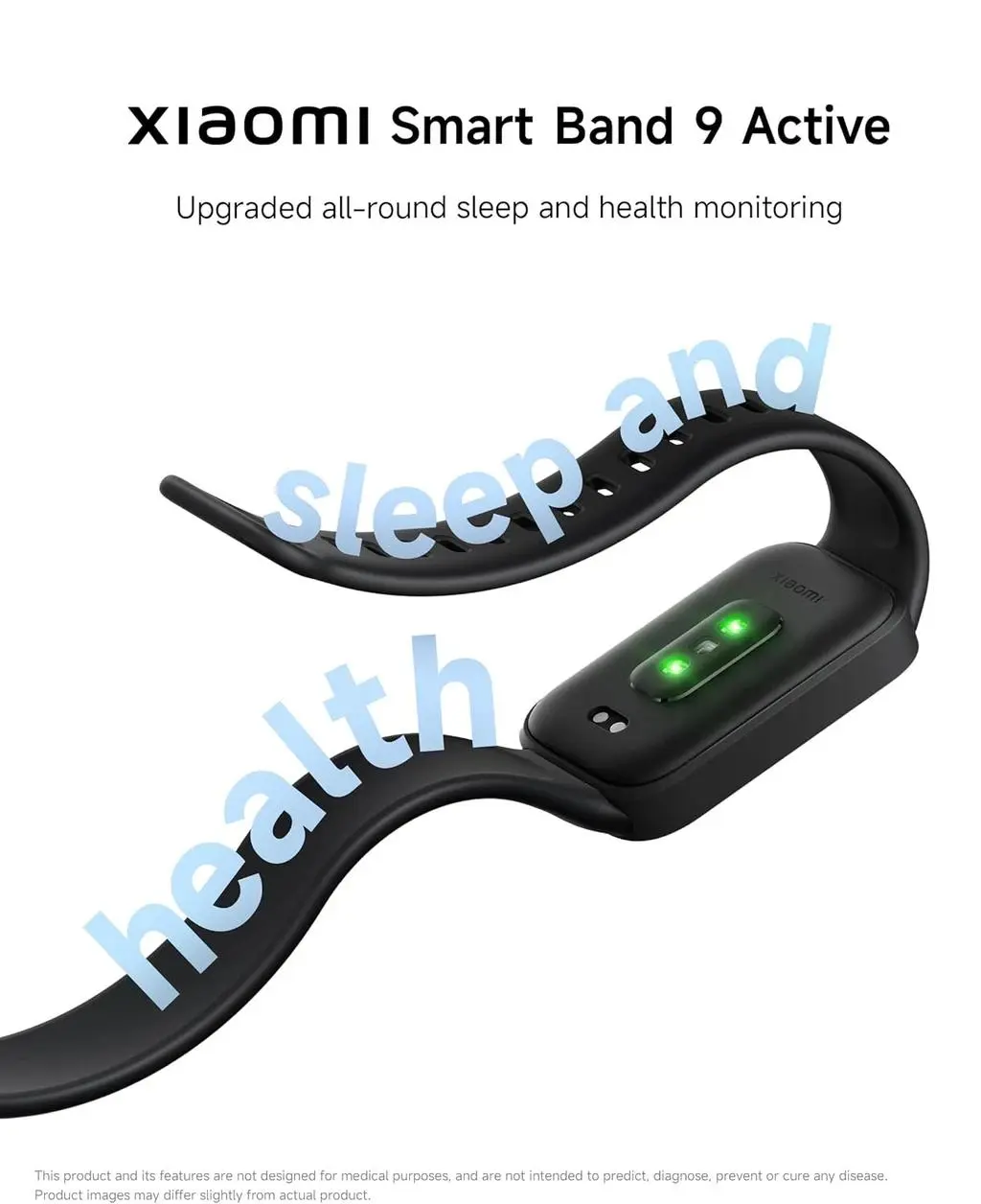 ساعت هوشمند 46 میلی‌متری شیائومی مدل Smart Band 9 Active، کنترل موسیقی، کنترل سطح اکسیژن خون، شمارش ضربان قلب، پایش وضعیت خواب، با بند پلاستیکی - تصویر 5