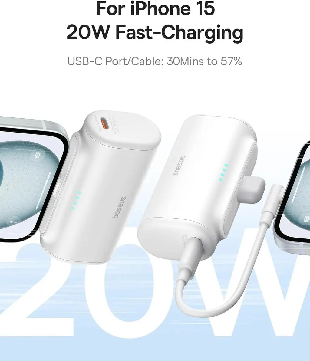 پاوربانک باسئوس مدل Compact Fast Charging Type-C Edition ظرفیت 5000 میلی آمپر ساعت - تصویر 7