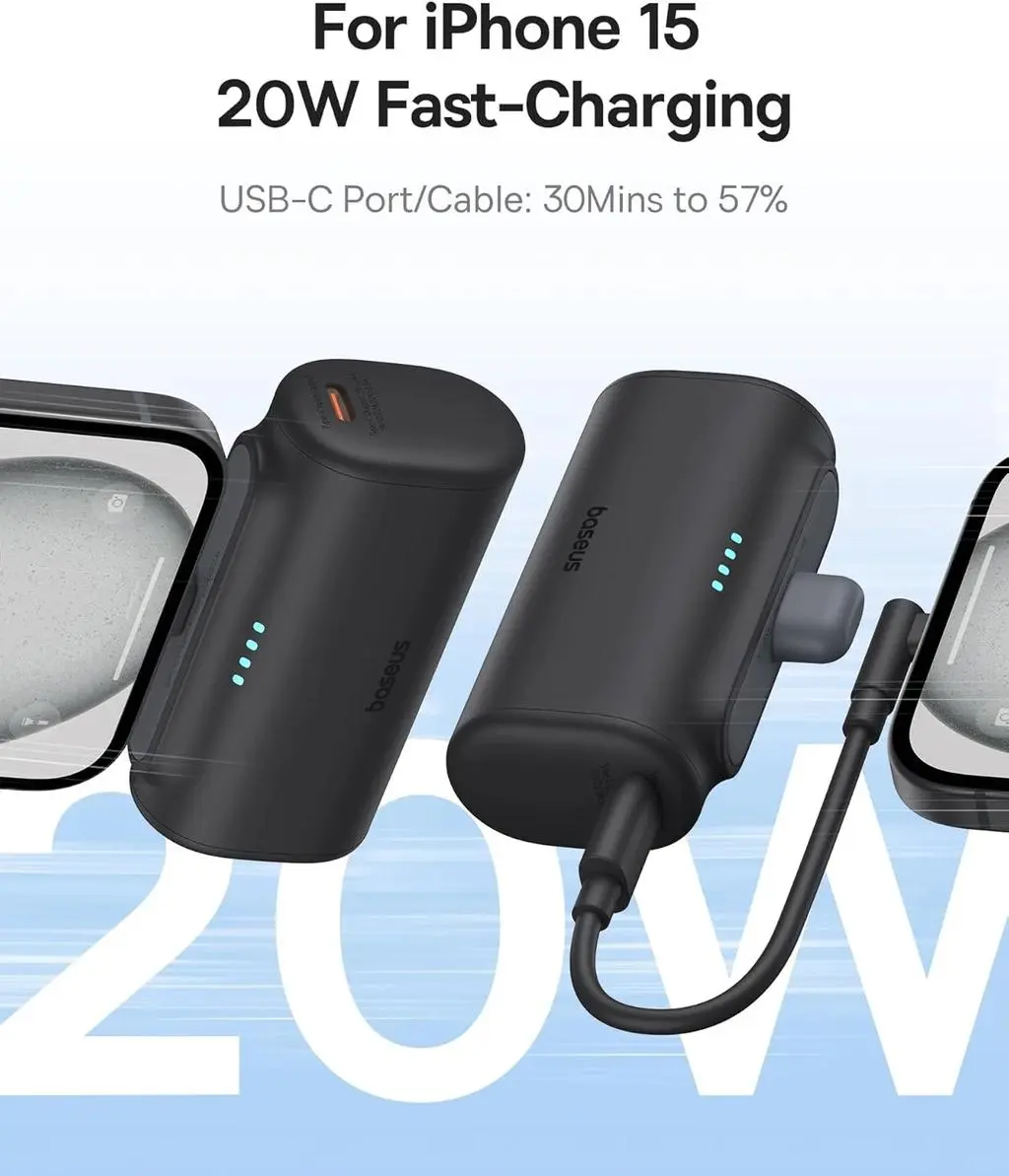 پاوربانک باسئوس مدل Compact Fast Charging Type-C Edition ظرفیت 5000 میلی آمپر ساعت - تصویر 12