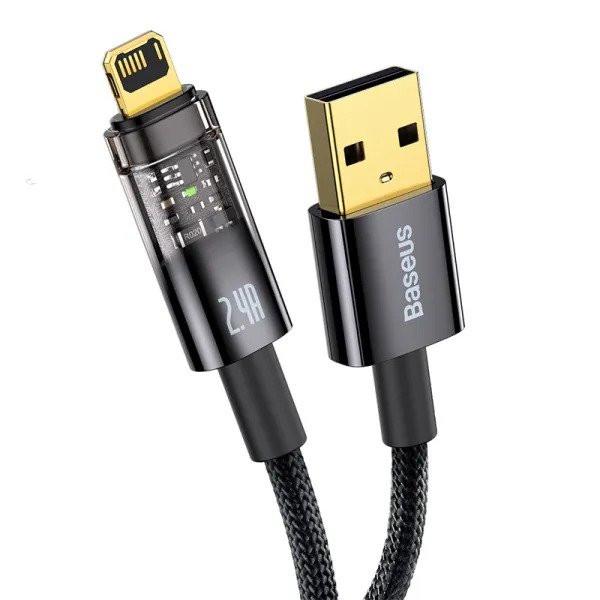 کابل تبدیل USB به لایتنینگ باسئوس مدل Auto Power-Off طول 2 متر - تصویر 1