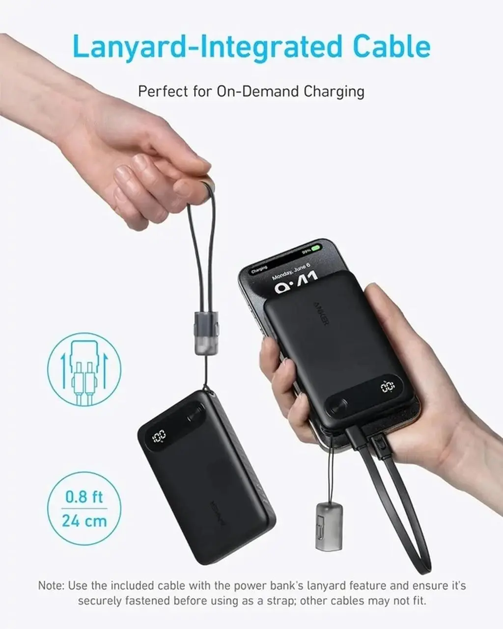 پاوربانک انکر مدل A1257 ظرفیت 10000 میلی آمپر ساعت به همراه کابل USB-C - تصویر 4