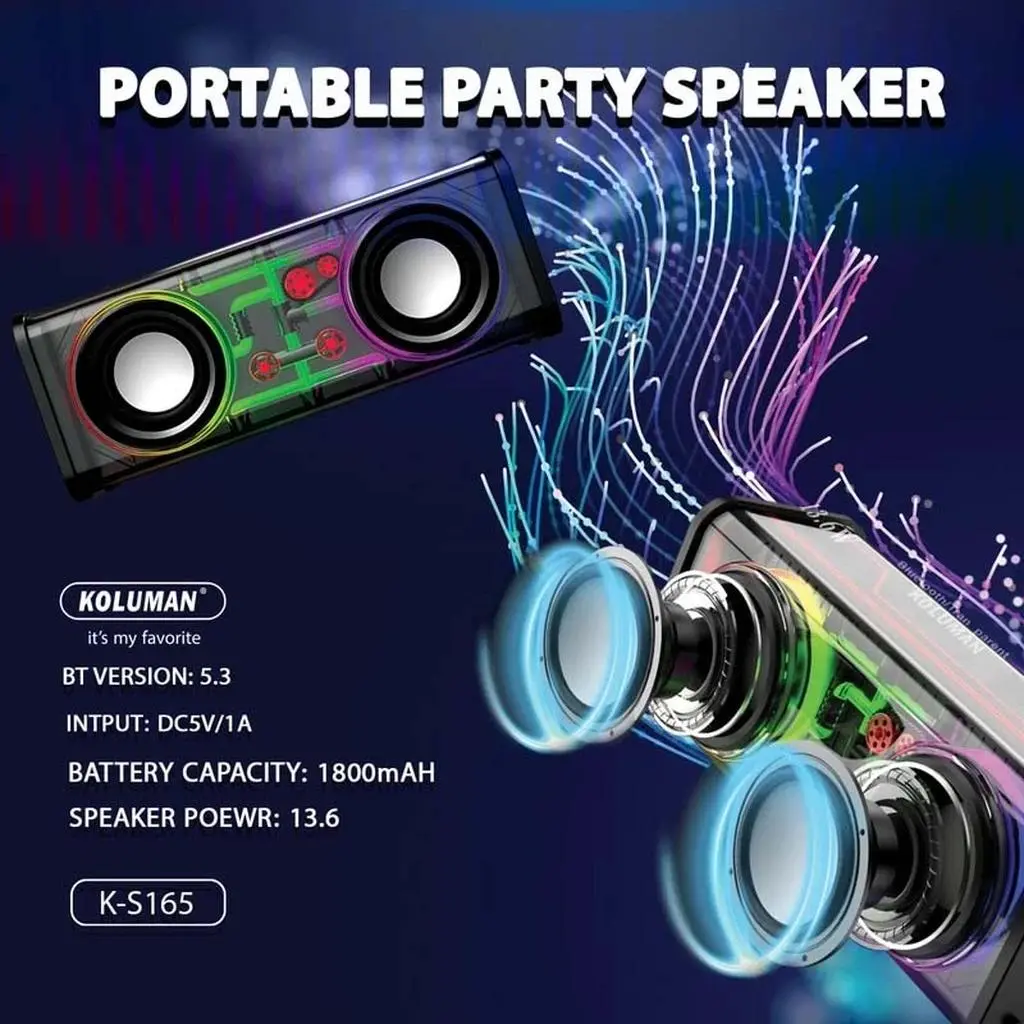 اسپیکر بلوتوثی قابل حمل کلومن مدل K-S165 - تصویر 4