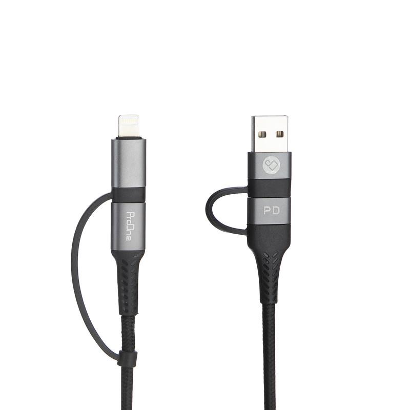 کابل تبدیل USB / USB-C به لایتنینگ / USB-C پرووان مدل PCC395PD طول 1 متر - تصویر 1