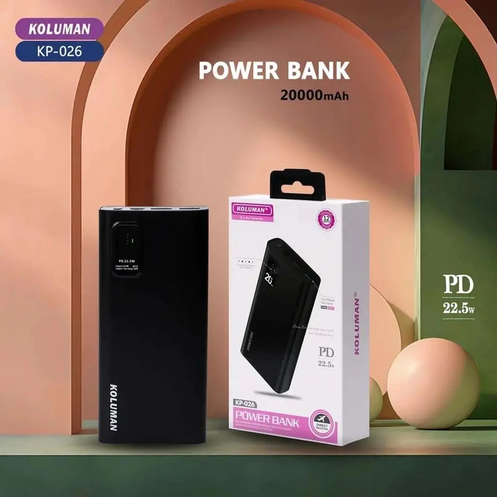 پاوربانک کلومن مدلKP-026 22.5Wظرفیت 20000 میلی آمپر ساعت - تصویر 3