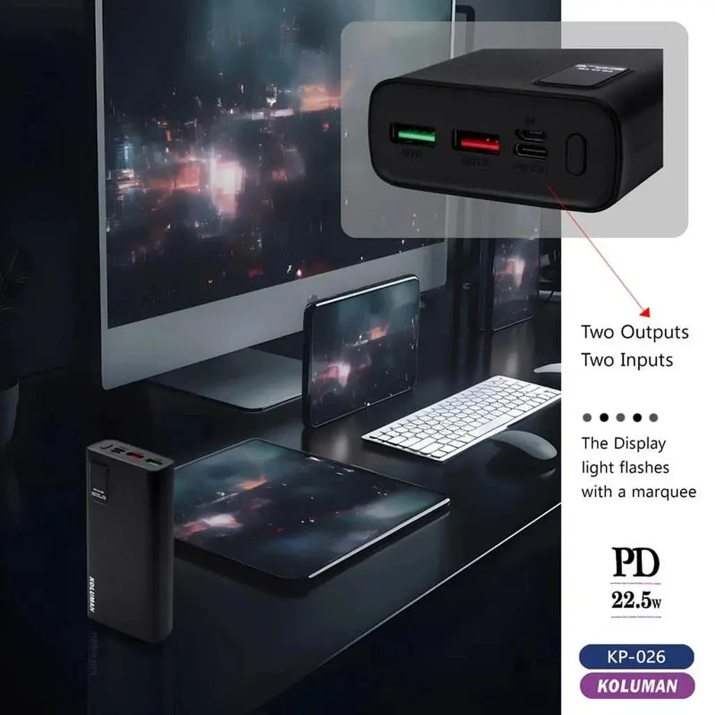 پاوربانک کلومن مدلKP-026 22.5Wظرفیت 20000 میلی آمپر ساعت - تصویر 8