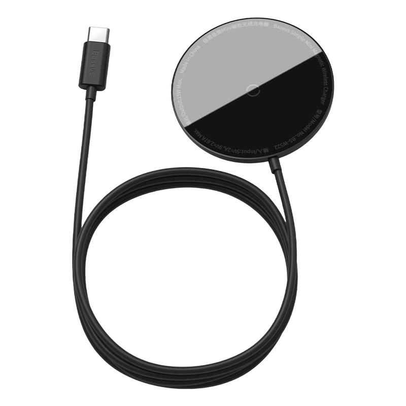 شارژر بی سیم باسئوس مدل Simple Mini Magnetic Wireless Charger WX01-JKF - تصویر 1
