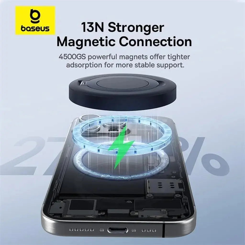شارژر بی سیم باسئوس مدل Simple Mini Magnetic Wireless Charger WX01-JKF - تصویر 8
