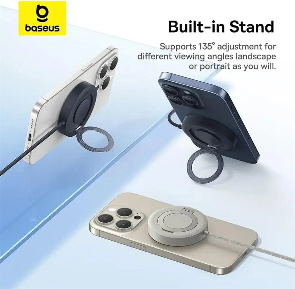 شارژر بی سیم باسئوس مدل Simple Mini Magnetic Wireless Charger WX01-JKF - تصویر 9