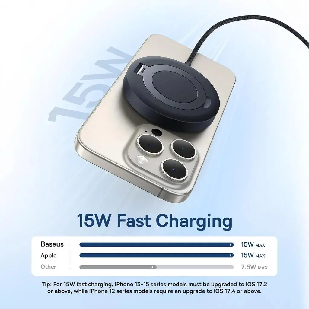 شارژر بی سیم باسئوس مدل Simple Mini Magnetic Wireless Charger WX01-JKF - تصویر 14