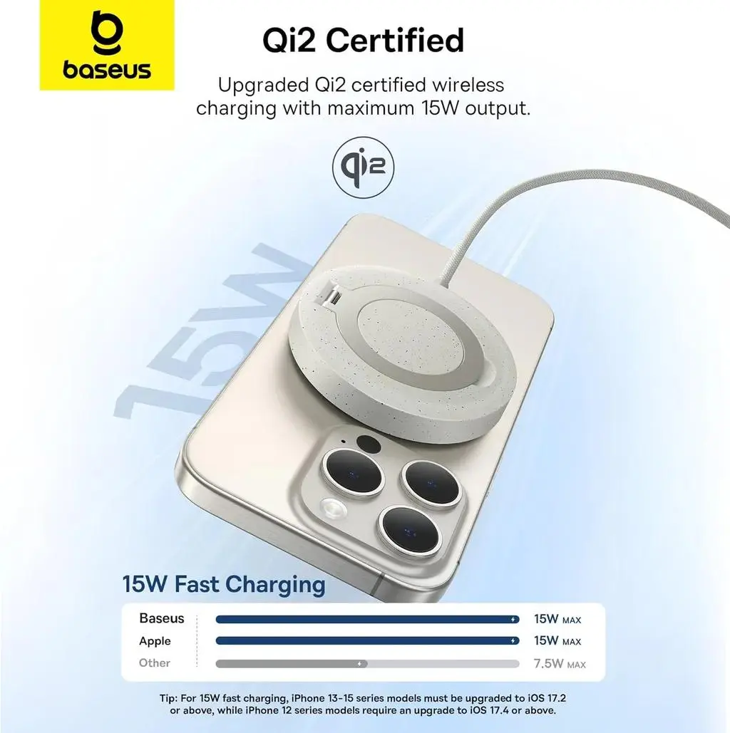 شارژر بی سیم باسئوس مدل Simple Mini Magnetic Wireless Charger WX01-JKF - تصویر 17