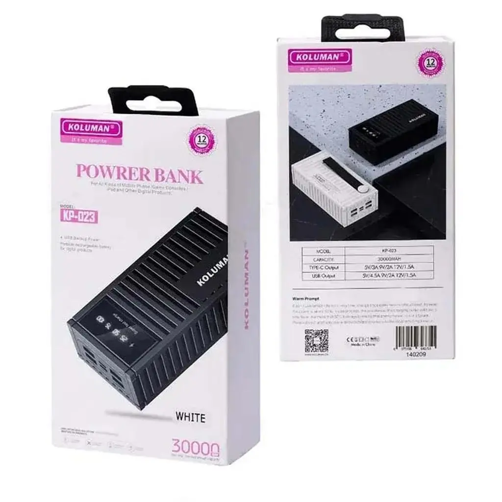 پاور بانک کلومن مدل KP-023 کانتینری ظرفیت 30000 میلی آمپر ساعت - تصویر 5