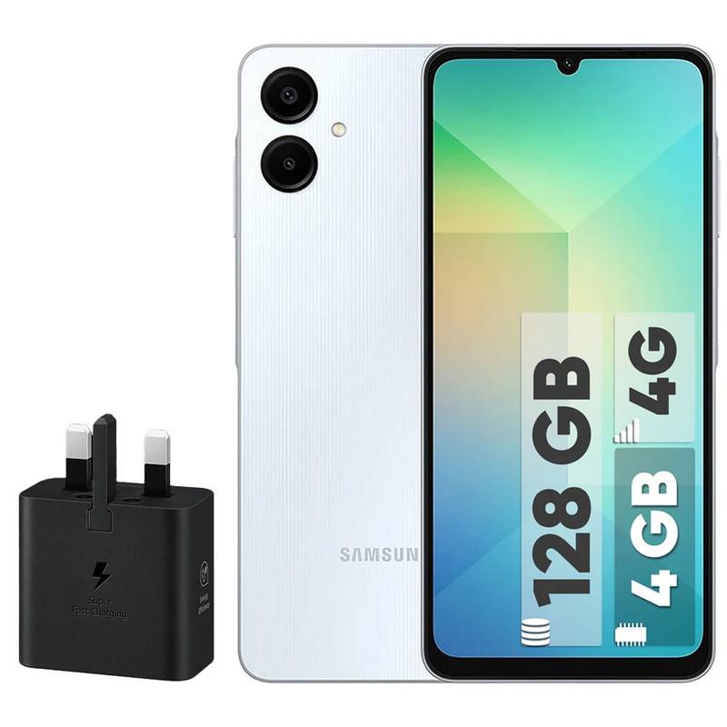 گوشی موبایل سامسونگ مدل Galaxy A06 دو سیم کارت ظرفیت 128 گیگابایت و رم 4 گیگابایت - به همراه شارژر 25 وات سامسونگ - تصویر 1