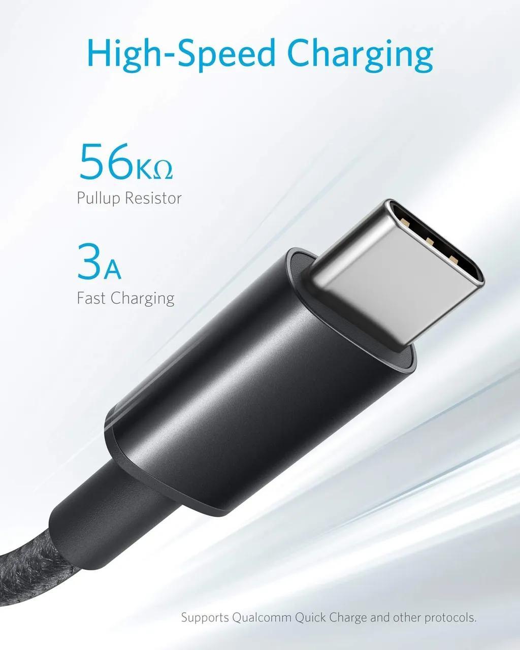 کابل تبدیل USB-A به USB-C انکر مدل Nylon A8173 طول 1.8 متر - تصویر 7