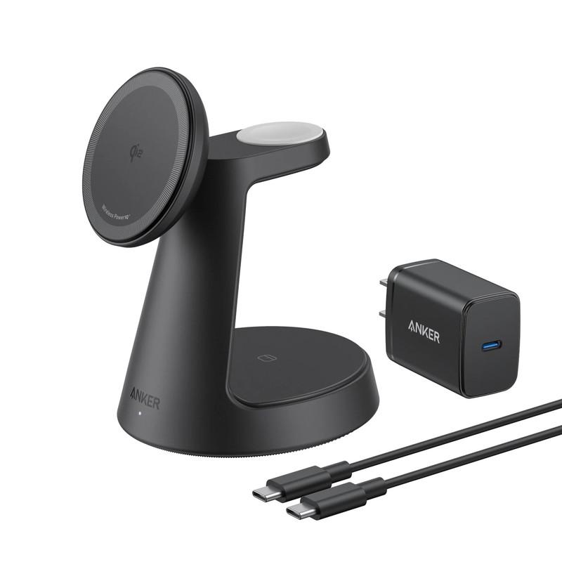 شارژر بی سیم 15 وات انکر مدل MagGo 3in1 A25M4 - تصویر 1