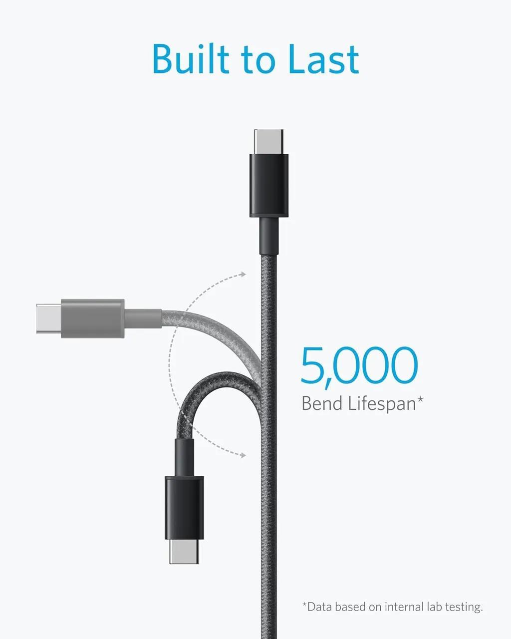 کابل تبدیل USB-C به USB-C انکر مدل Nylon A8752 طول یک متر - تصویر 2