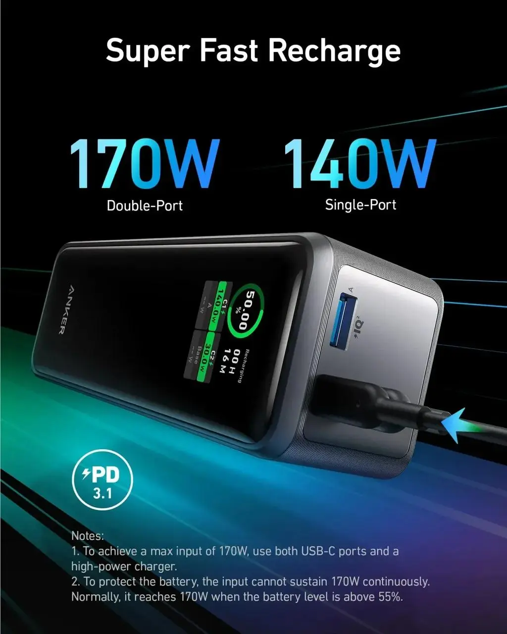 پاوربانک انکر مدل A1340 ظرفیت 27650 میلی آمپر ساعت - تصویر 4
