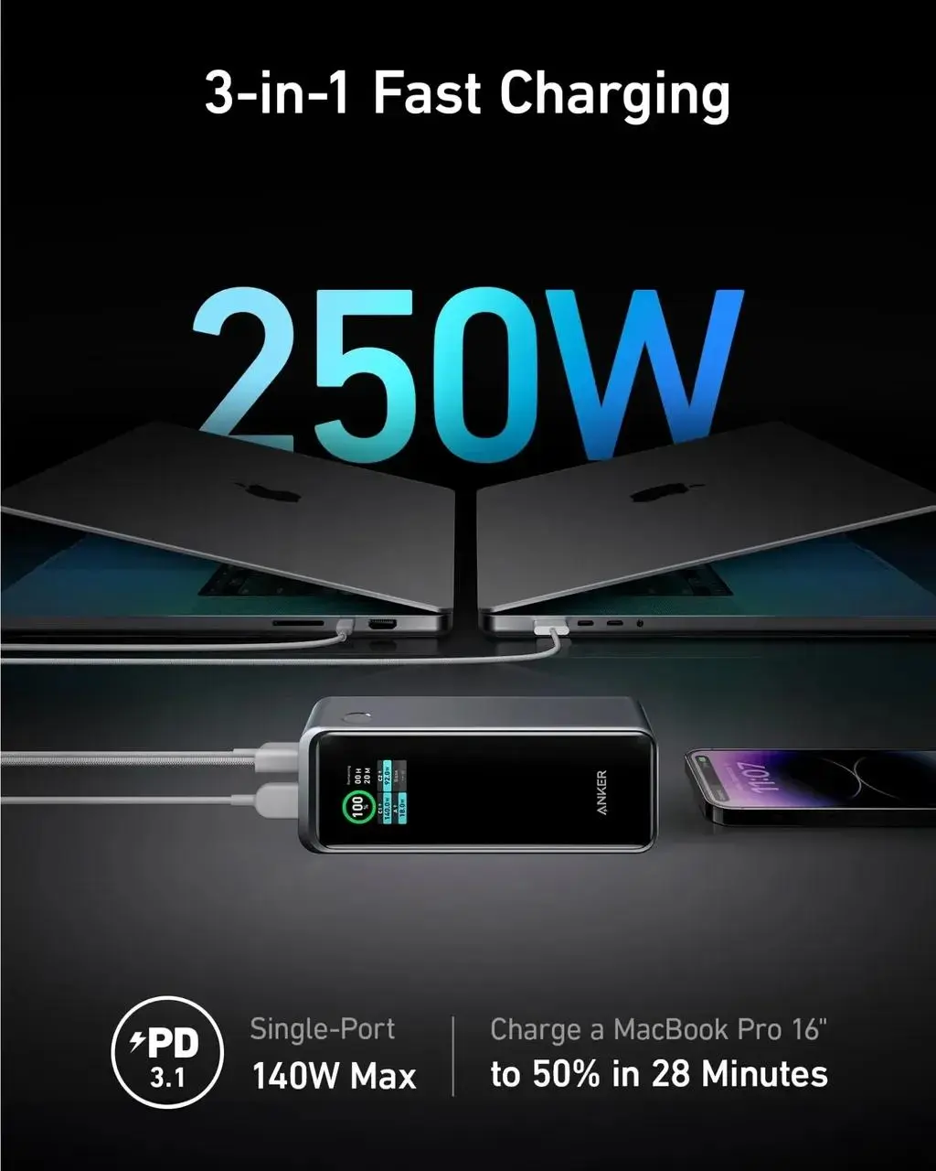 پاوربانک انکر مدل A1340 ظرفیت 27650 میلی آمپر ساعت - تصویر 5