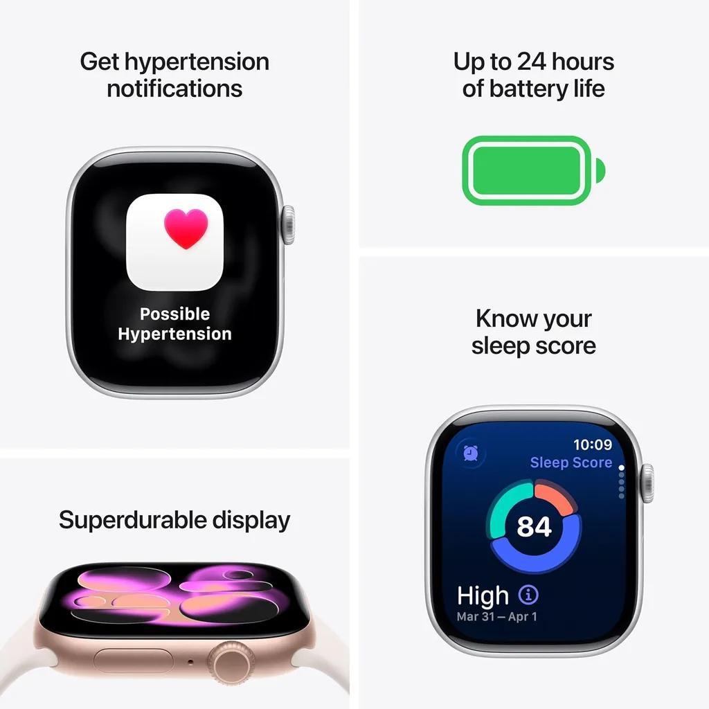 ساعت هوشمند 42 میلی متری اپل مدل Series 11 Aluminum Case با بند سیلیکونی - تصویر 4