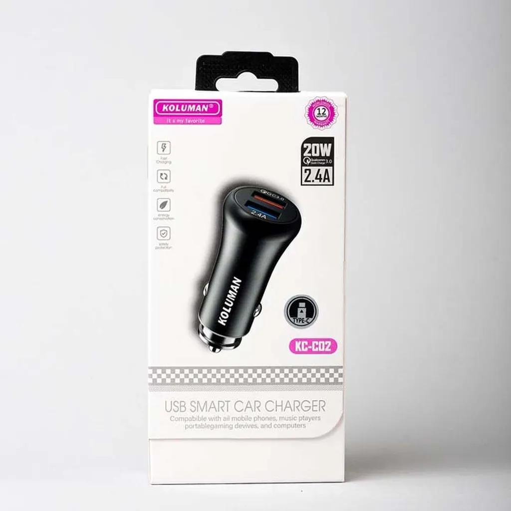 شارژر فندکی کلومن مدل KC-C02 همراه کابل USB-C - تصویر 4