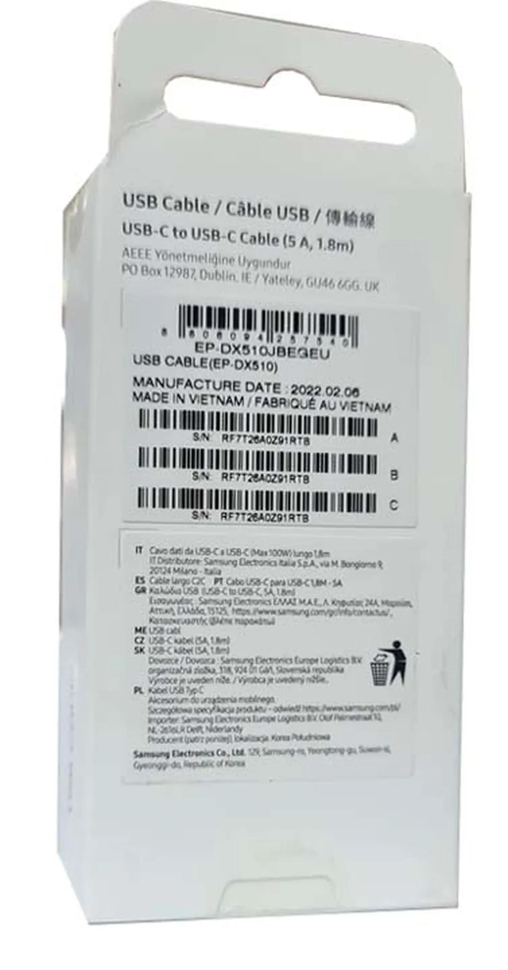 کابل تبدیل USB-C به USB-C سامسونگ مدل 1.8 متری - 5 آمپر - تصویر 6
