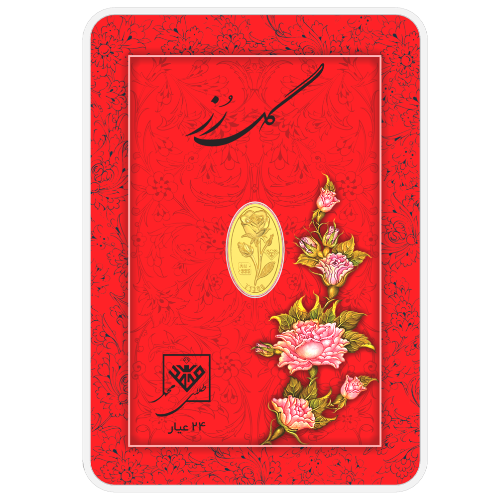 شمش طلای 24 عیار گل رز 0.050 گرم - تصویر 1