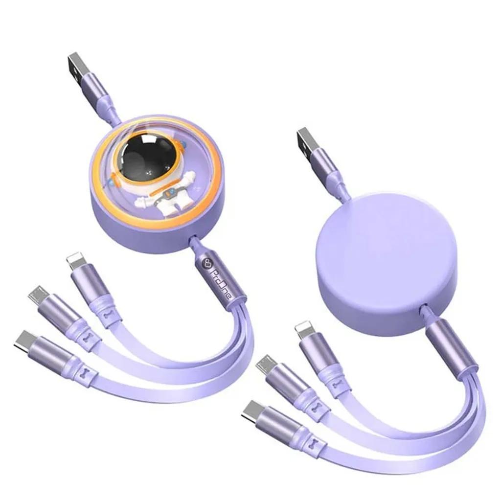 کابل تبدیل USB به USB-C / microUSB / لایتنینگ پرووان مدل PCC128R طول 1.2 متر - تصویر 2