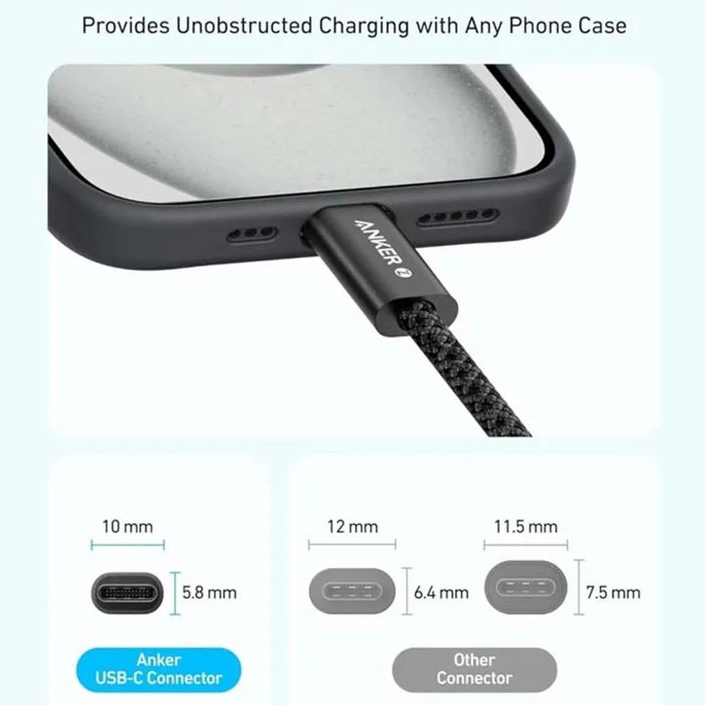 کابل تبدیل USB-C به USB-C انکر مدل  Zolo A8060 طول 1.8 متر با توان 240 وات - تصویر 4