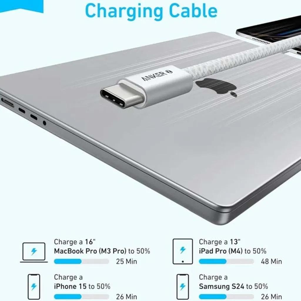 کابل تبدیل USB-C به USB-C انکر مدل  Zolo A8060 طول 1.8 متر با توان 240 وات - تصویر 2