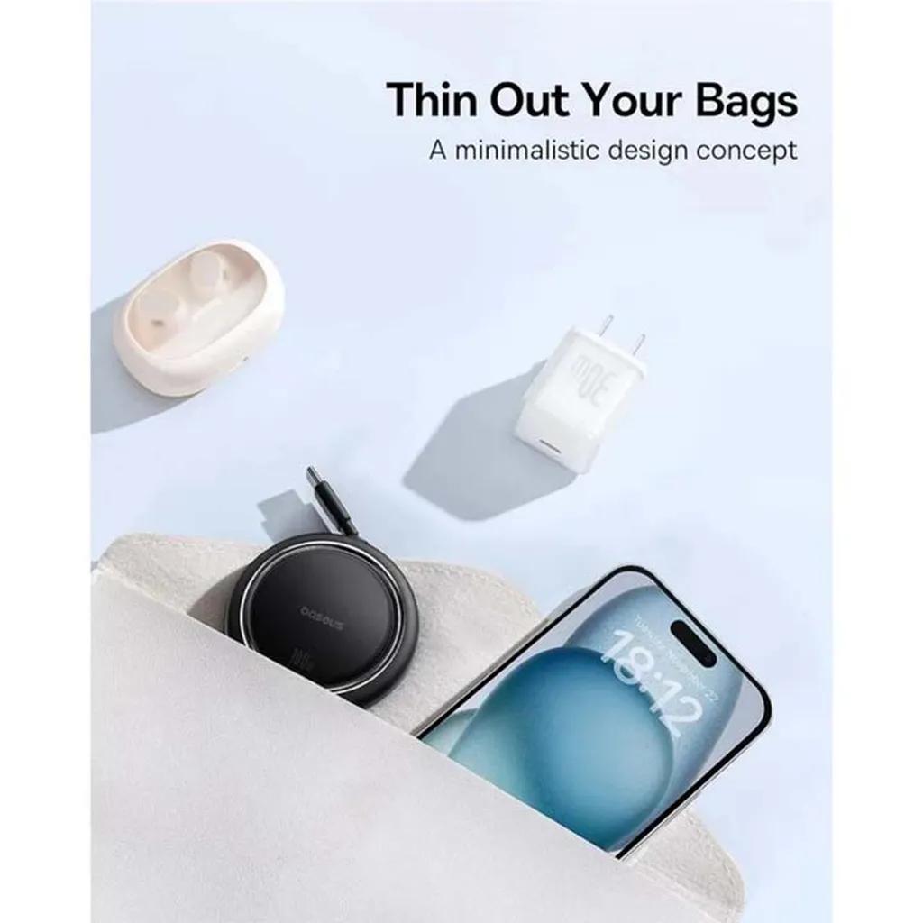 کابل USB-C  بیسوس مدل Free2Draw Mini Retractable 100W طول 1 متر - تصویر 7