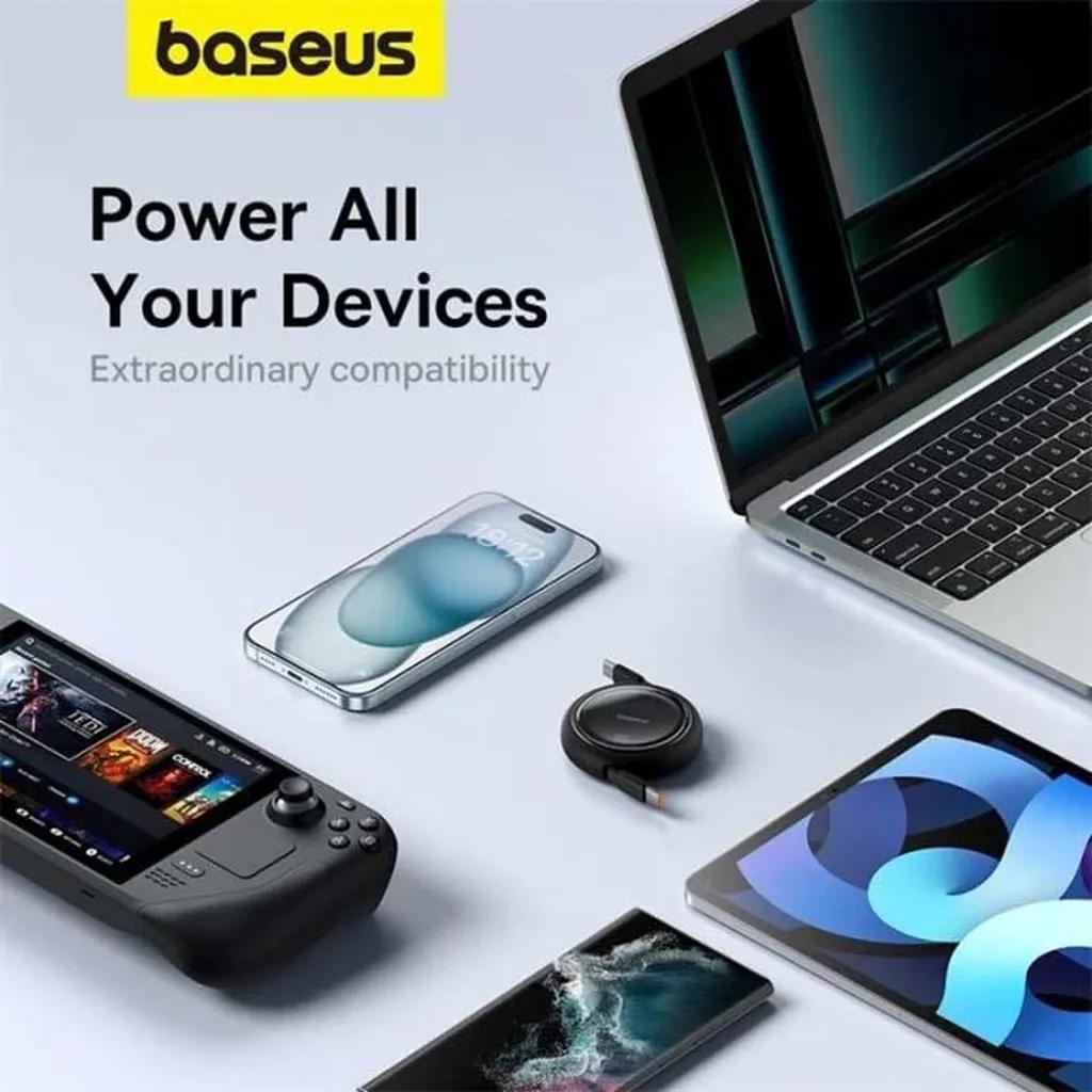 کابل USB-C  بیسوس مدل Free2Draw Mini Retractable 100W طول 1 متر - تصویر 9