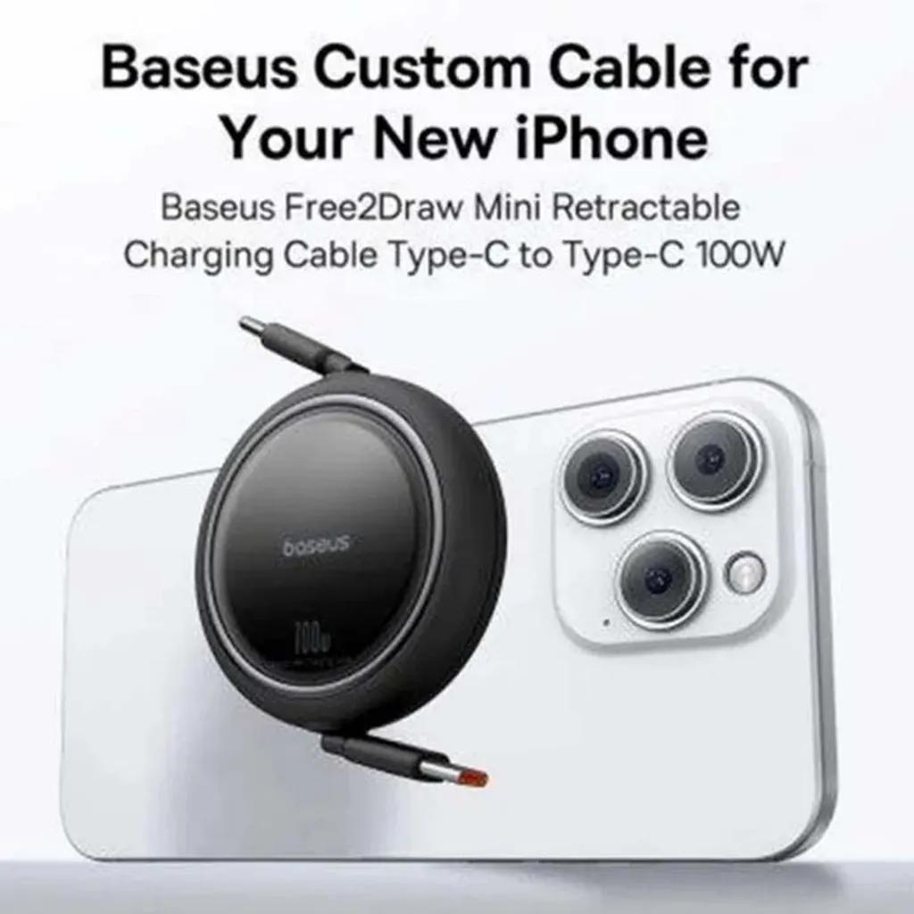 کابل USB-C  بیسوس مدل Free2Draw Mini Retractable 100W طول 1 متر - تصویر 11