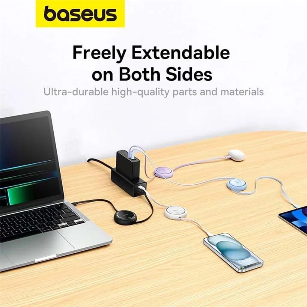 کابل USB-C  بیسوس مدل Free2Draw Mini Retractable 100W طول 1 متر - تصویر 12