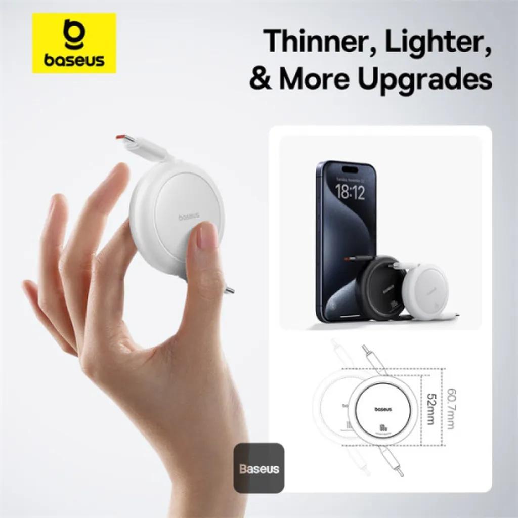 کابل تبدیل USB-C به USB-C بیسوس مدل Free2Pull Mini 60W طول 1 متر - تصویر 16