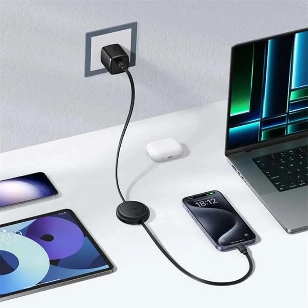 کابل تبدیل USB-C به USB-C بیسوس مدل Free2Pull Mini 60W طول 1 متر - تصویر 17