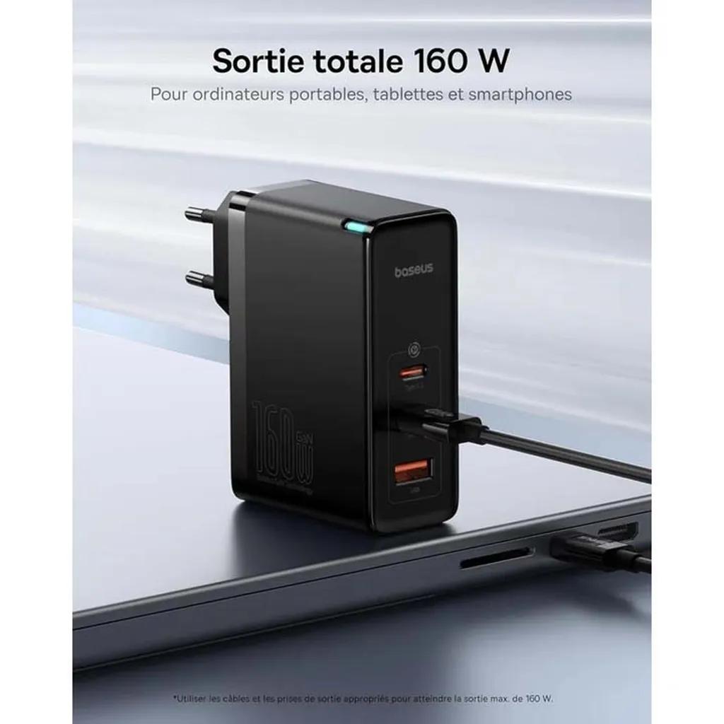 شارژر دیواری 160 وات بیسوس مدل GaN5 Pro 2C+U به همراه کابل تبدیل USB-C - تصویر 7