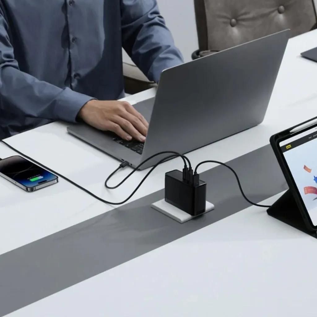 شارژر دیواری 160 وات بیسوس مدل GaN5 Pro 2C+U به همراه کابل تبدیل USB-C - تصویر 5