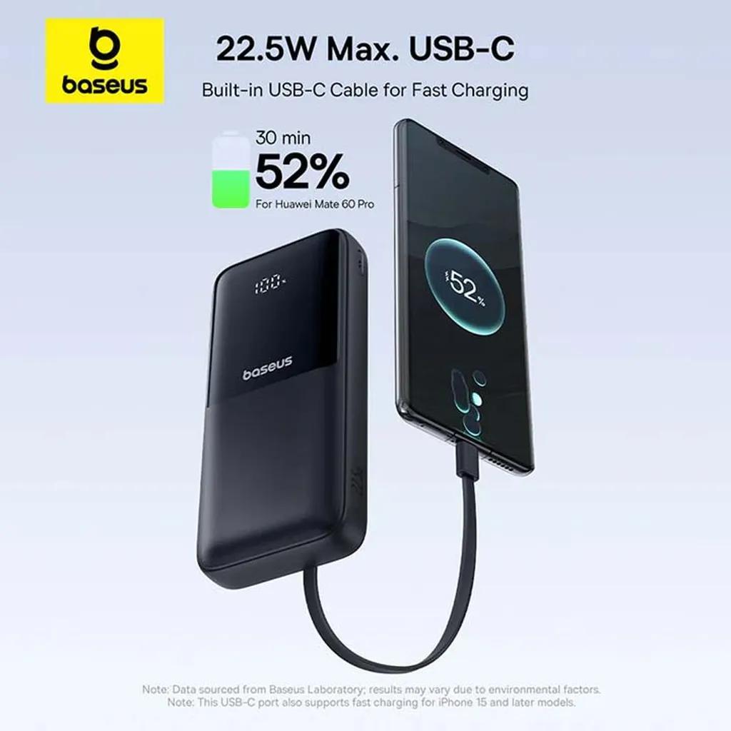 پاوربانک 22 وات بیسوس مدل LIPOW Dual ظرفیت 20000 میلی‌آمپرساعت به همراه کابل USB-C و لایتنینگ - تصویر 9