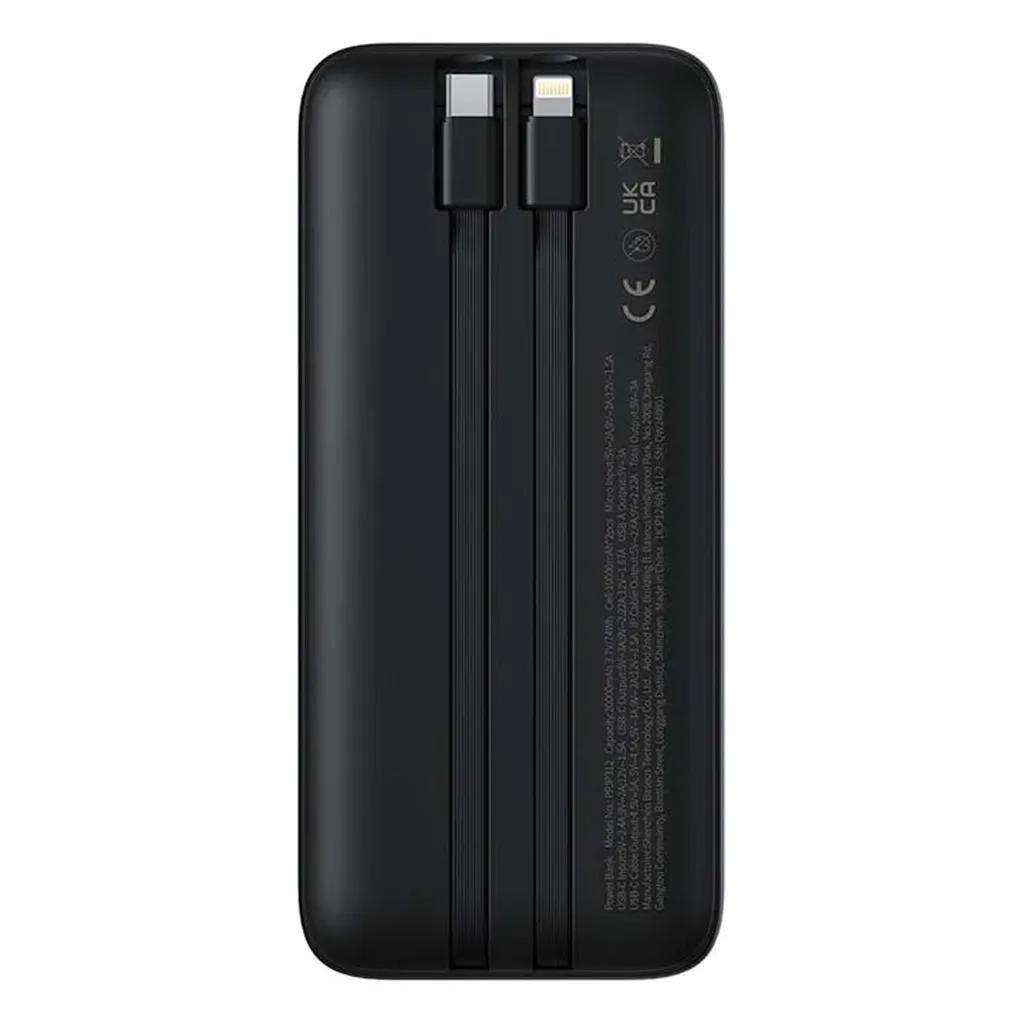 پاوربانک 22 وات بیسوس مدل LIPOW Dual ظرفیت 20000 میلی‌آمپرساعت به همراه کابل USB-C و لایتنینگ - تصویر 12