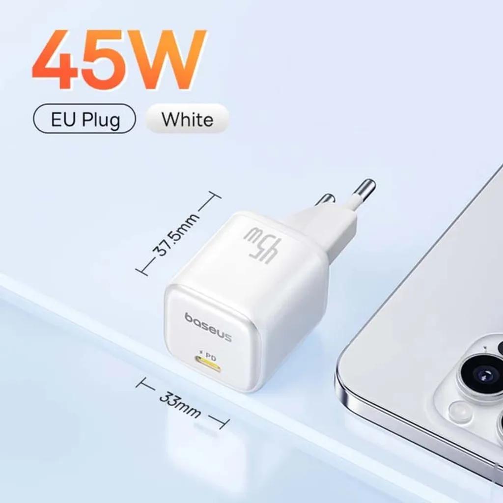 شارژر دیواری 45 وات بیسوس مدل PicoGo GaN 45W  - تصویر 2