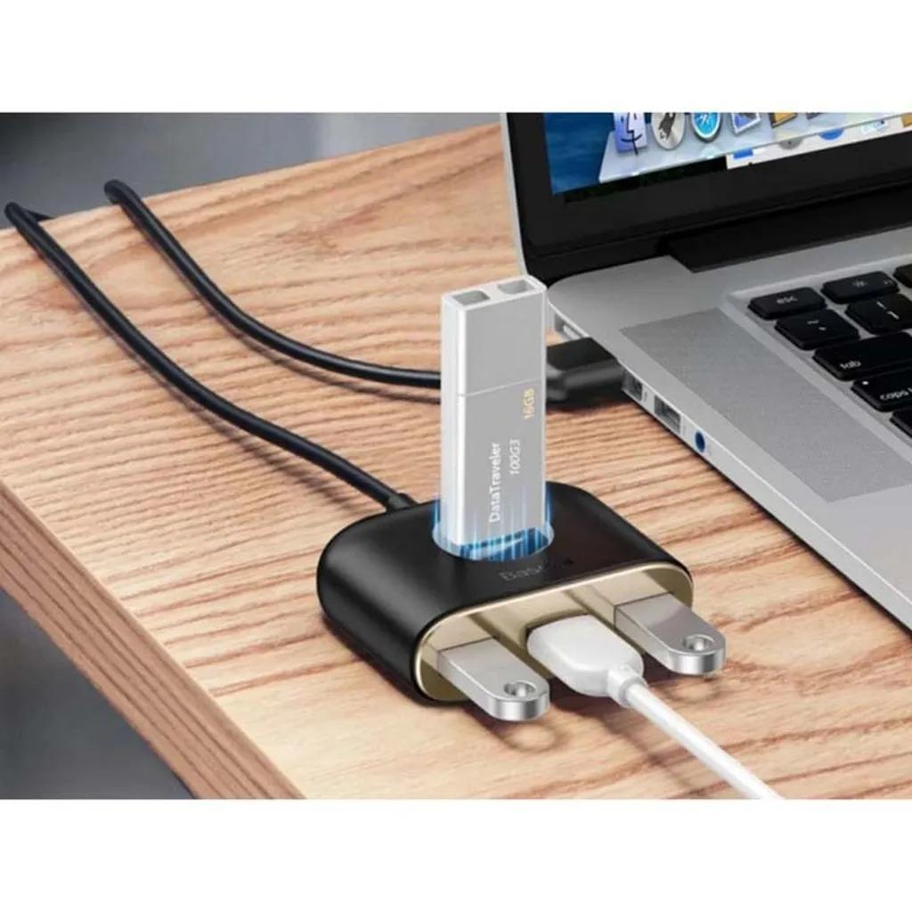 هاب 4 پورت USB باسئوس مدل Square Round - تصویر 4