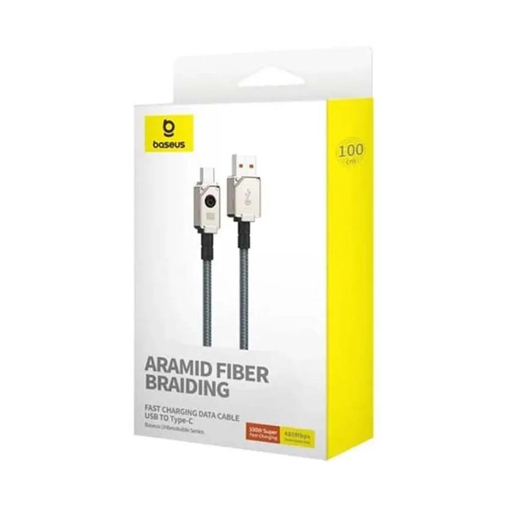 کابل تبدیل USB به USB-C بیسوس مدل Unbreakable Series 100W طول 1 متر - تصویر 3