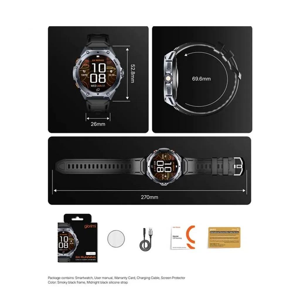 ساعت هوشمند 52 میلی متری گلوریمی مدل GX Running با بند سیلیکونی - تصویر 6